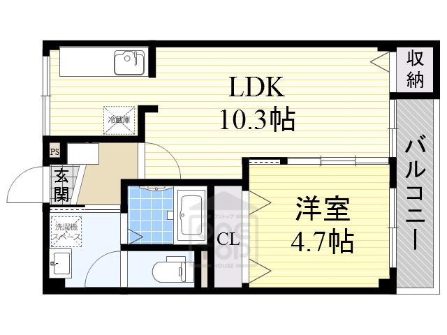 松原マンション(1LDK/2階)の間取り写真