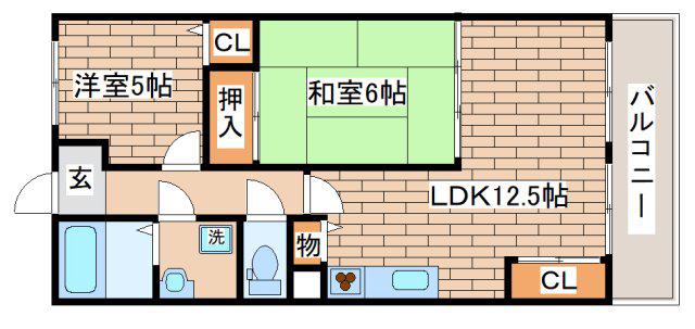 ウエストコート11番街(2LDK/3階)の間取り写真