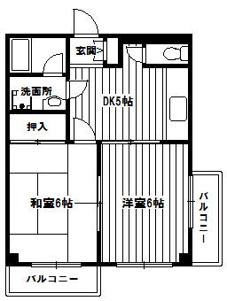 ホワイトパレス鷺宮(2K/3階)の間取り写真