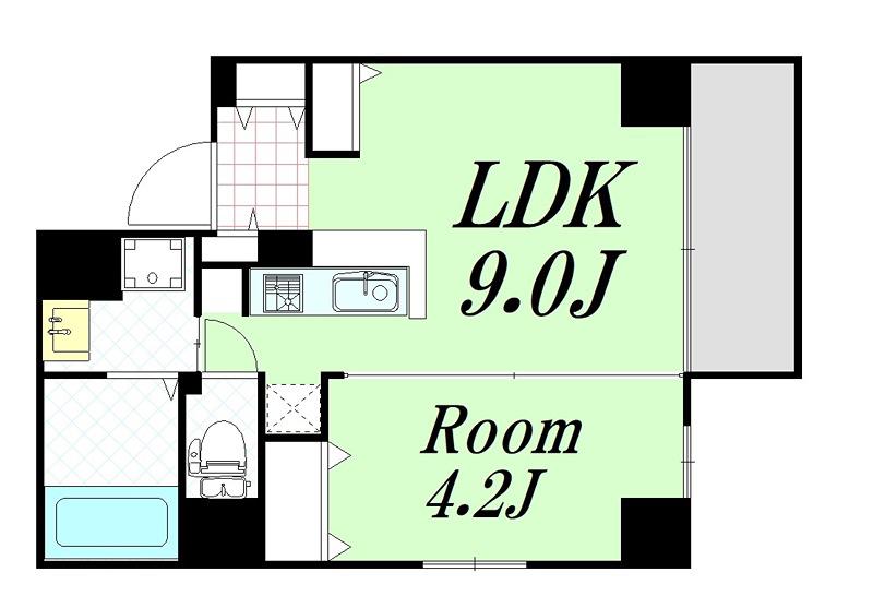 イーストコア新大阪(1LDK/2階)の間取り写真