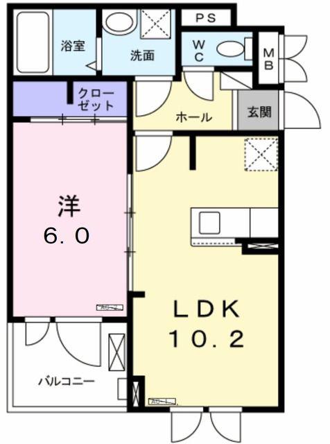 ロワール(1LDK/3階)の間取り写真