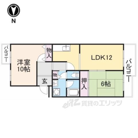 タラ生駒(2LDK/3階)の間取り写真