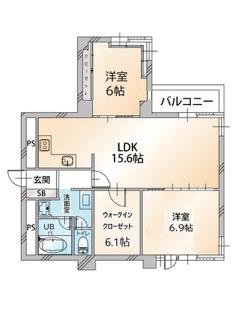 常盤松ロイアルハイツ 4階(2LDK/4階)の間取り写真
