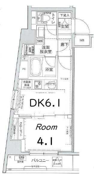 アイル押上ノルド(1DK/4階)の間取り写真