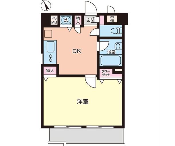 N ジェイパーク武蔵小山(1DK/4階)の間取り写真