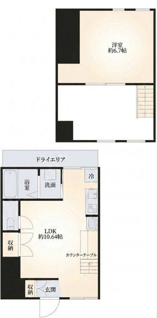FLORENCE大岡山(1DK/1階)の間取り写真