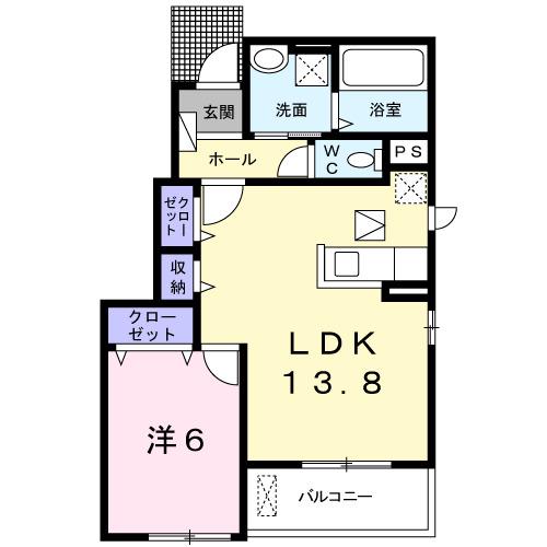 FIELD STONE A(1LDK/1階)の間取り写真