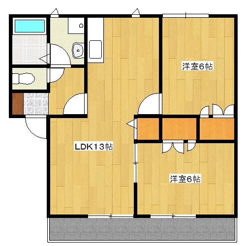 メゾン・タチバナA(2LDK/2階)の間取り写真