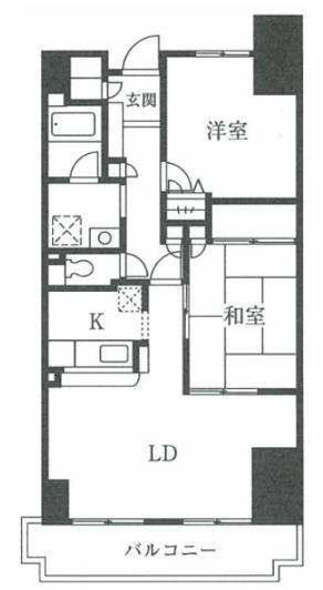 パウロニアビューコート(2LDK/13階)の間取り写真