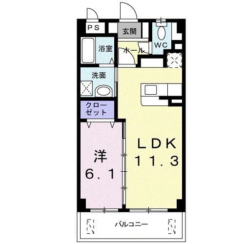 エムズガーデン II(1LDK/2階)の間取り写真