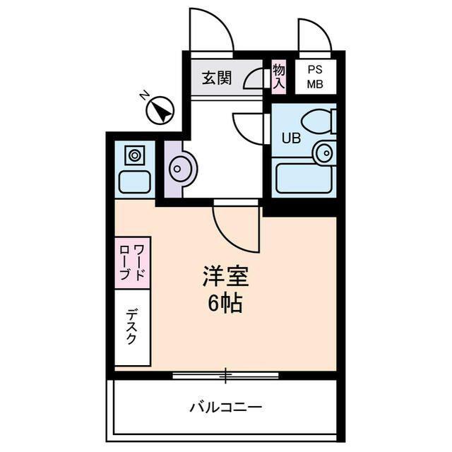 ダイホープラザ千歳烏山(1K/4階)の間取り写真