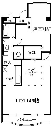 伊藤ハイツ(1LDK/4階)の間取り写真