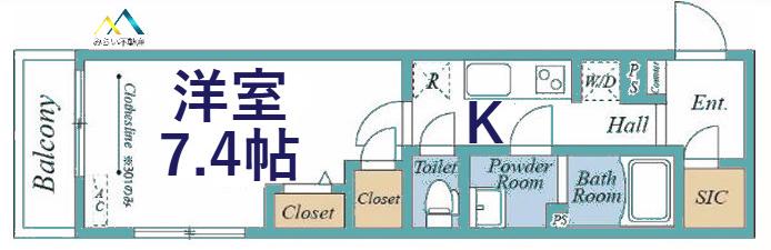 リブリ・鴨居(1K/2階)の間取り写真
