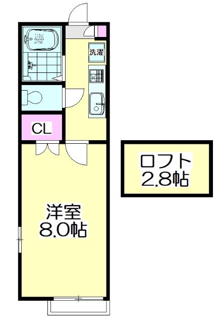 第10ヒカリパーク(1K/2階)の間取り写真