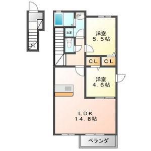 LEGAME(2LDK/2階)の間取り写真