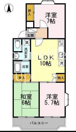 ウエストヒル湘南台(3DK/3階)の間取り写真