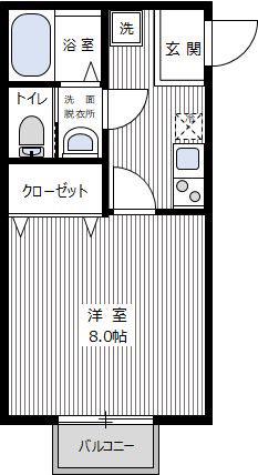 ミレニア草加住吉(1K/1階)の間取り写真