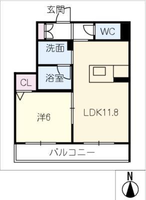 フォレナ 桜井(1LDK/2階)の間取り写真