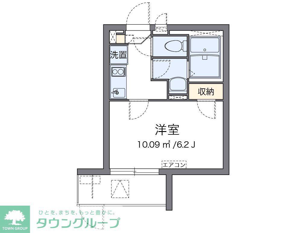 クレイノともすII(1K/1階)の間取り写真
