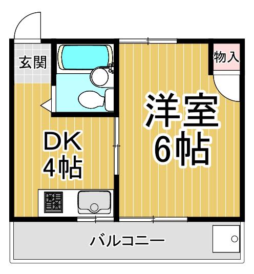 メゾン笠屋町(1DK/4階)の間取り写真