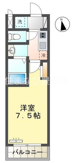 アーバンポイント豊田(1K/8階)の間取り写真