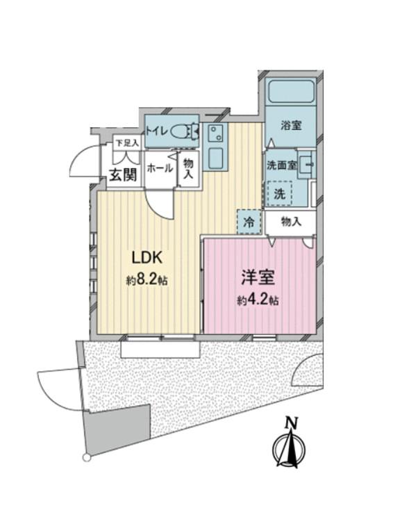 クルークハイト秋津(1LDK/1階)の間取り写真