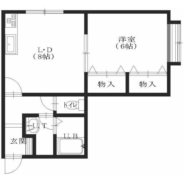 アレスコ(1DK/2階)の間取り写真