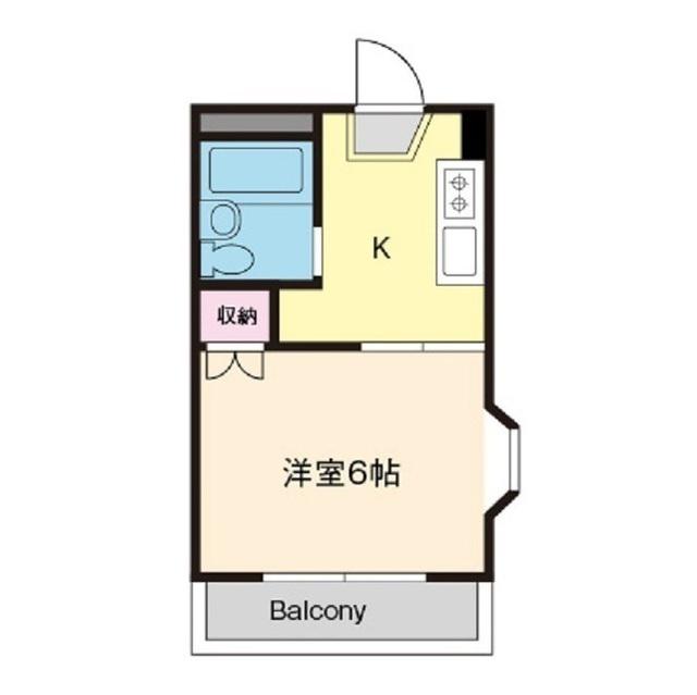 TYG第5ホエールズマンション(1K/5階)の間取り写真