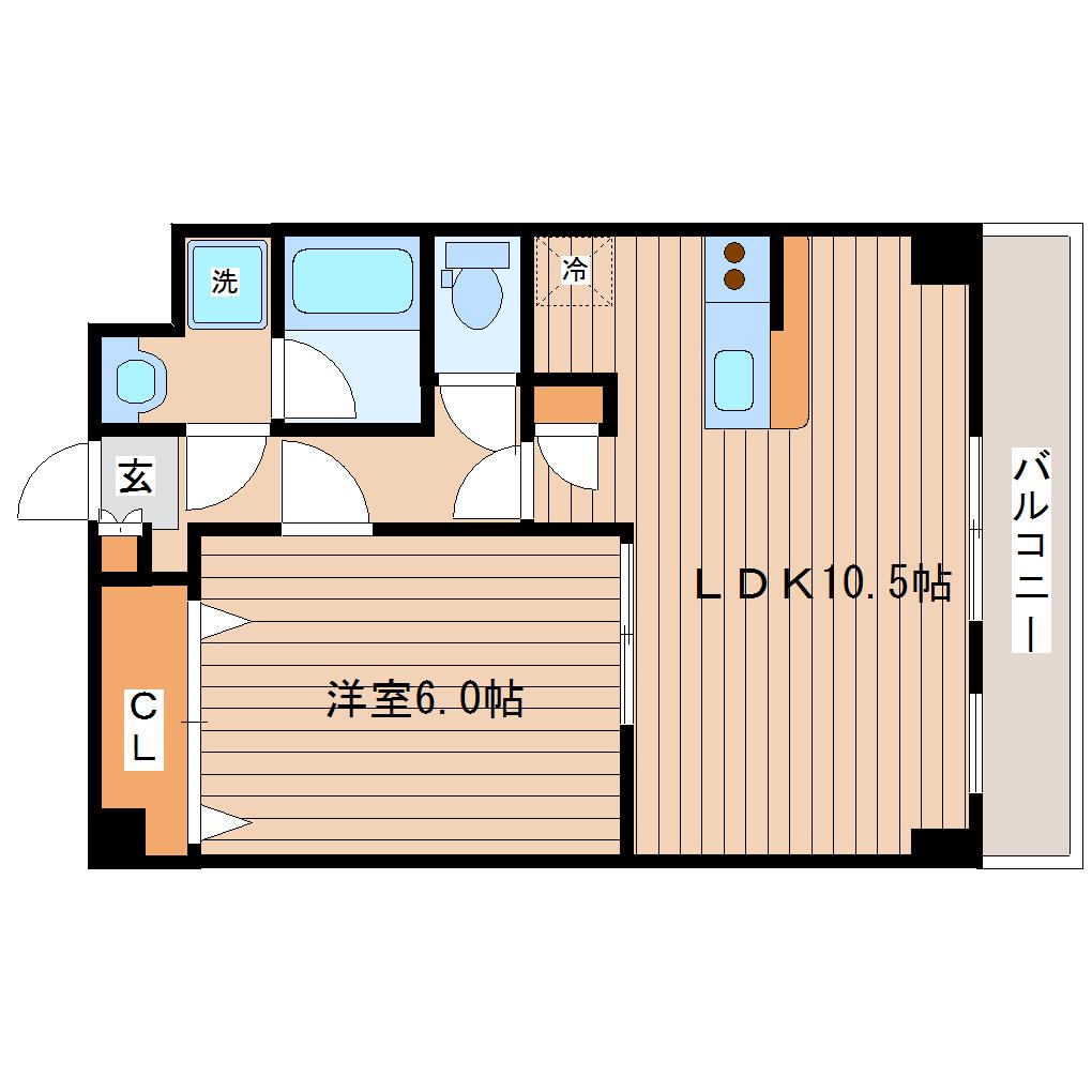 エクシード(1LDK/1階)の間取り写真