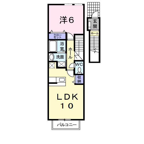 グランツ道(1LDK/2階)の間取り写真