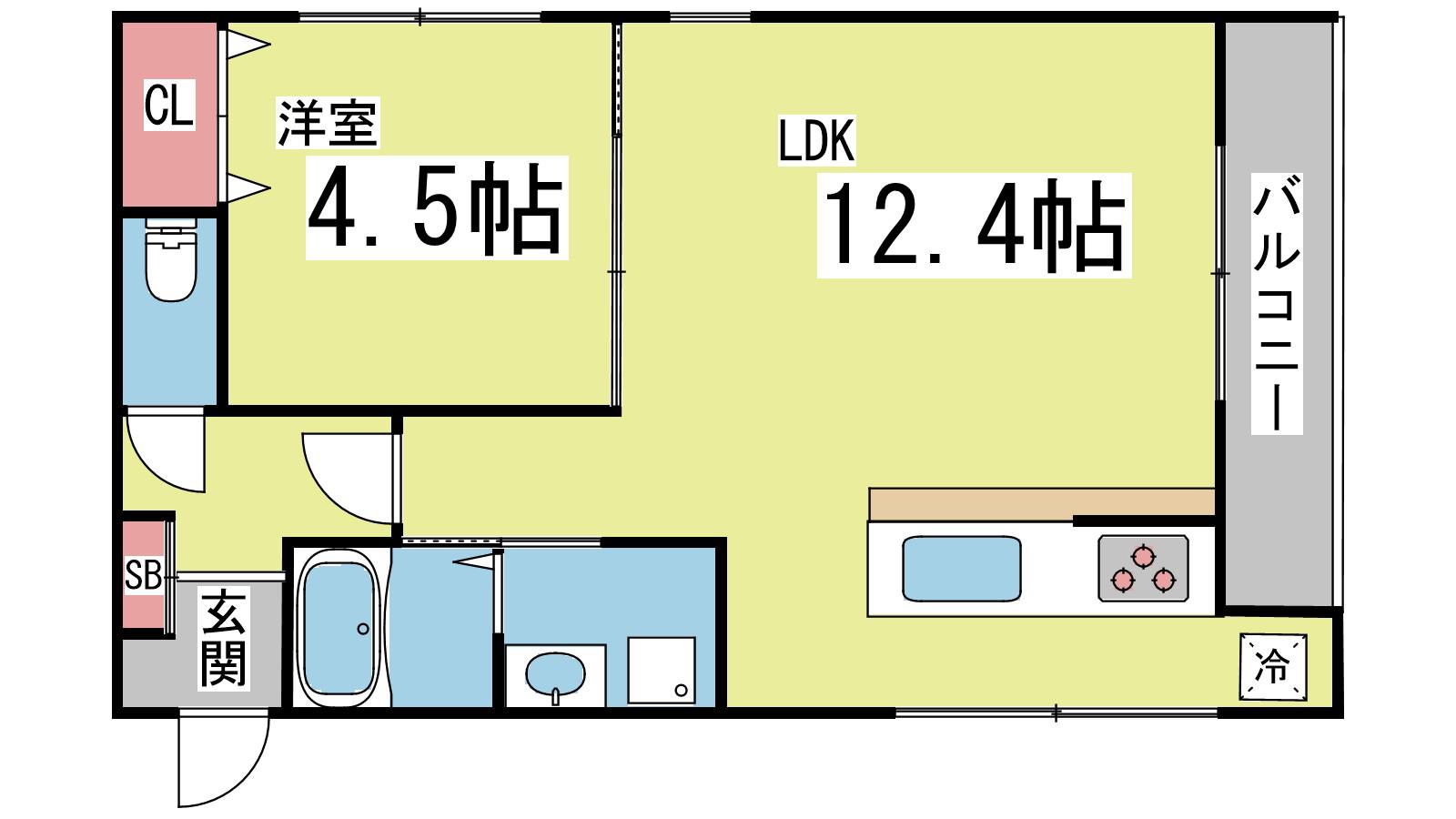 HCフラッツ国玉ガーデンI(1LDK/2階)の間取り写真