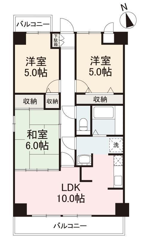 ヴィラリュミエール(3LDK/5階)の間取り写真
