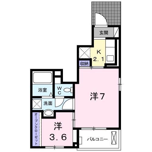 フォレスト(2K/1階)の間取り写真