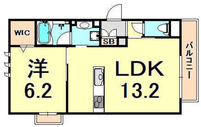SHAMAISON鳴尾(1LDK/2階)の間取り写真