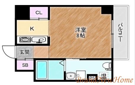 ウィズイン北花田(1K/10階)の間取り写真