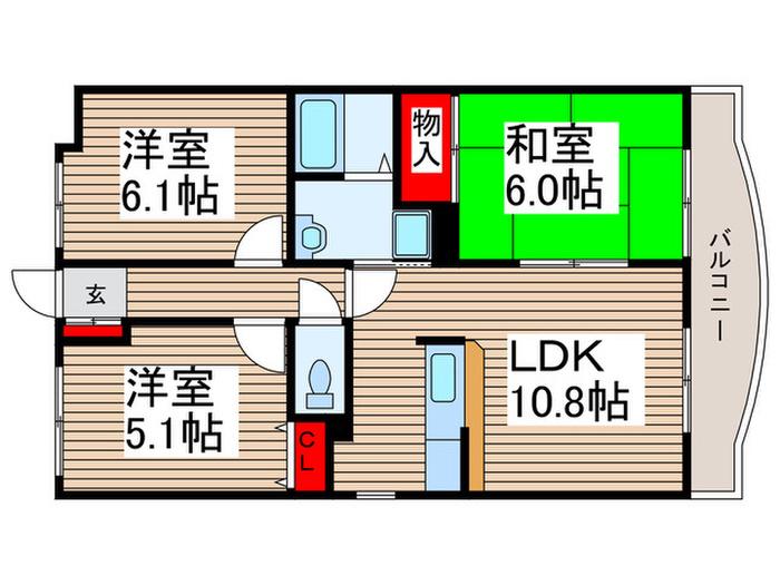 セピアグランシャリオ(3LDK/3階)の間取り写真