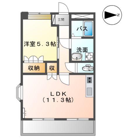 パラダイスガーデン(1LDK/2階)の間取り写真