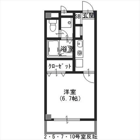アンプルールフェール寿(1K/3階)の間取り写真