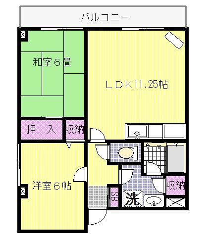 パークサイド鈴木(2LDK/2階)の間取り写真
