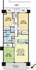 ライオンズマンション泉中央第2(3LDK/4階)の間取り写真