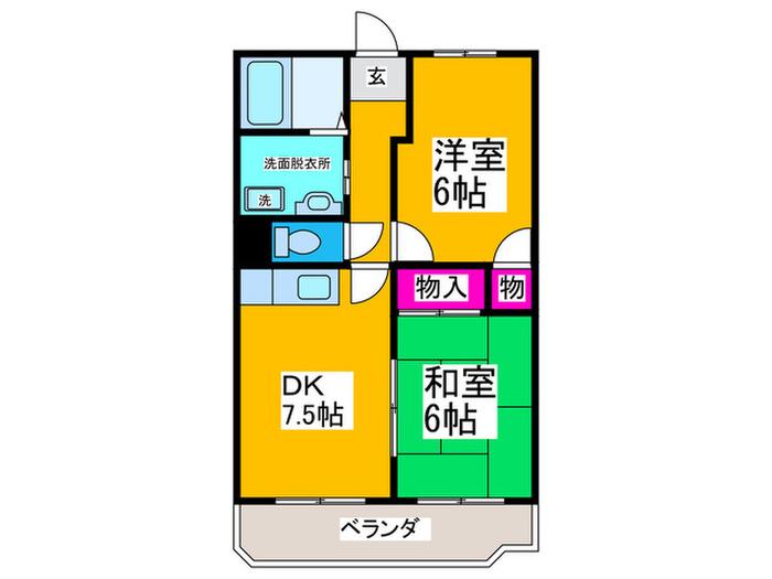 サンライズ住之江公園(2DK/5階)の間取り写真