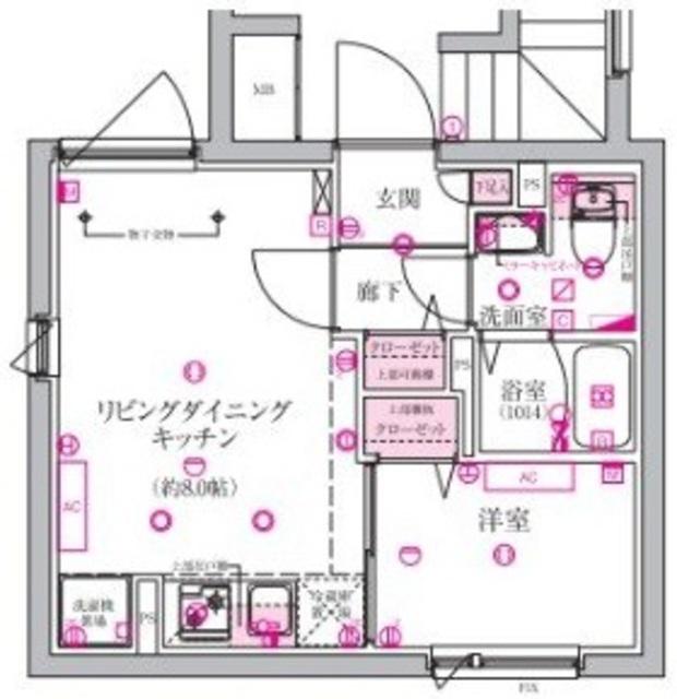 ベルシードステアー押上(1LDK/4階)の間取り写真