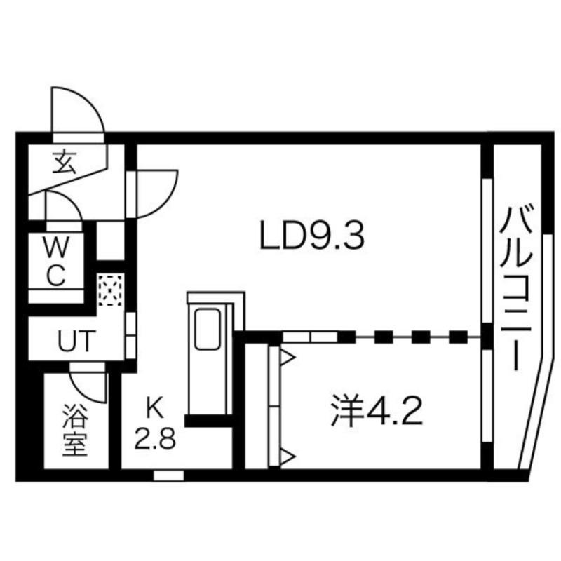 フロレゾン学園前(1LDK/2階)の間取り写真
