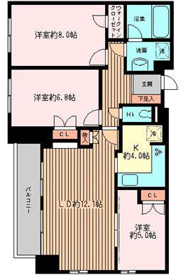 モアクレスト神宮前(3LDK/2階)の間取り写真