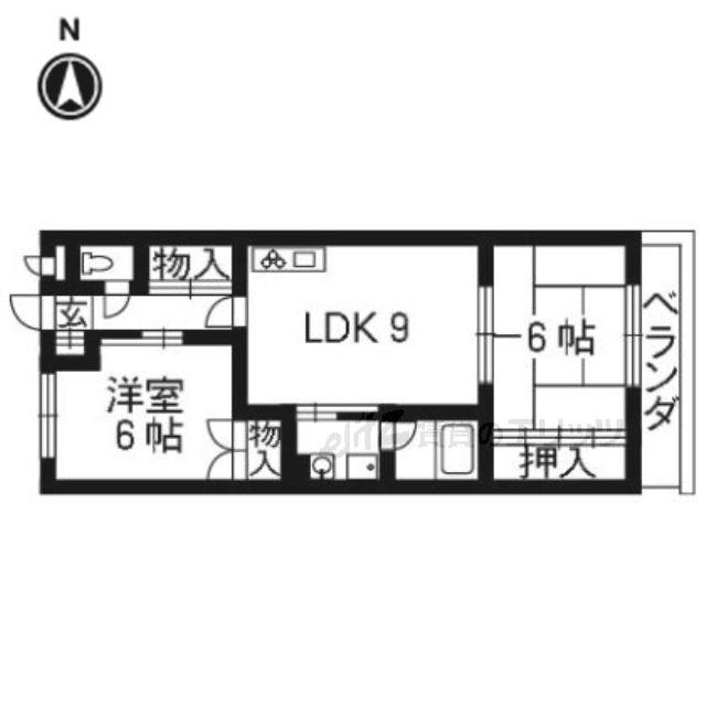 コスモパーク(2LDK/1階)の間取り写真
