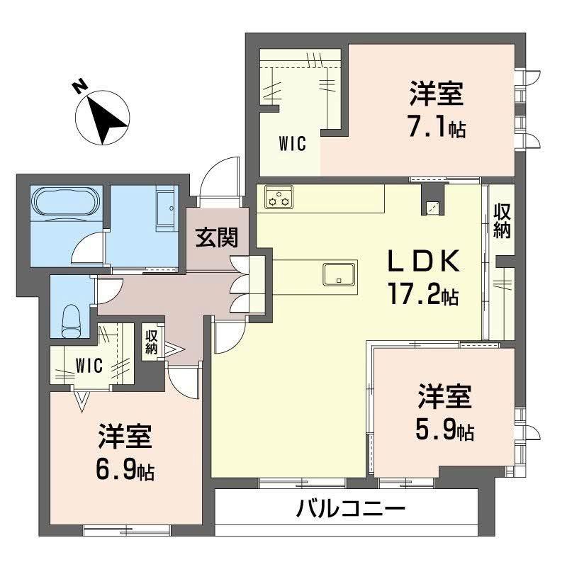 クラウンレジデンスII(3LDK/2階)の間取り写真