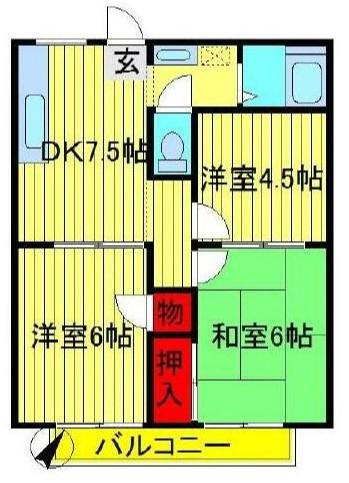 サンハイツ(3DK/1階)の間取り写真