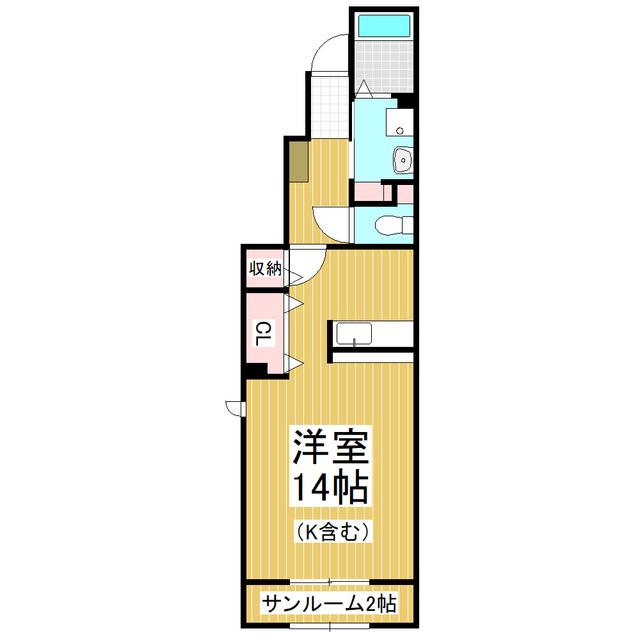 ヴィオーラ大門(ワンルーム/1階)の間取り写真