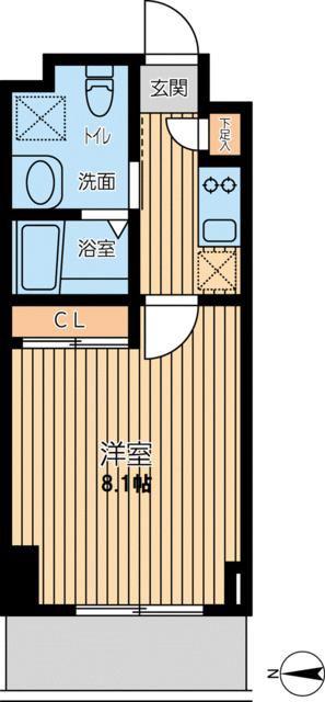 S-FORT小田原栄町(1K/5階)の間取り写真