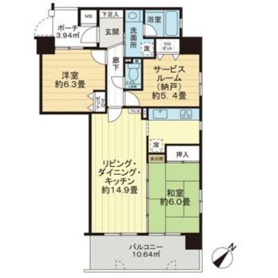 コンツェルトシティ榎町(2SLDK/9階)の間取り写真